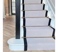 Adjustable Runner Polished Bar Bracket Hardware Secure Flooring Holders，Stair Carpet Rod,Antique Brass Stair Rods for Carpet, Wide, Set with End Caps & Brackets, Easy Install for Secure Carp