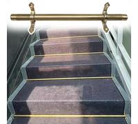 Adjustable Runner Polished Bar Bracket Hardware Secure Flooring Holders，Stair Carpet Rod,Brass Stair Treads Rods Set with Holders Durable Staircase Rugs Rods for Office, Hotel, Museum & Art