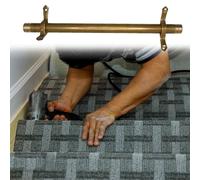 Adjustable Runner Polished Bar Bracket Hardware Secure Flooring Holders，Stair Carpet Rod,Brass Stair Treads Rods Set with Holders Durable Staircase Rugs Rods for Office, Hotel, Museum & Art