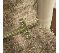 Adjustable Runner Polished Bar Bracket Hardware Secure Flooring Holders，Stair Carpet Rod,Glossy Antique Brass Carpet Fixer - Decorative Stair Rods for Wooden Steps & Staircase Runners, Avail