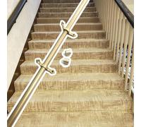 Adjustable Runner Polished Bar Bracket Hardware Secure Flooring Holders，Stair Carpet Rod,Gold Brass Carpet Rods for Stair Runners Durable Stair Rod Tubes for Commercial & Home Use, Elegant C