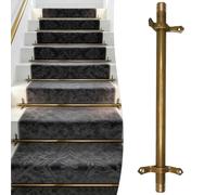 Adjustable Runner Polished Bar Bracket Hardware Secure Flooring Holders，Stair Carpet Rod,Stair Carpet Rods Antique Brass Tension Rods for Carpet Runners, Easy Install Stairwell Bar, Pieces
