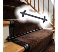Adjustable Runner Polished Bar Bracket Hardware Secure Flooring Holders，Stair Carpet Rods Set, Bright Brass Stairway Brackets to Secure Stair Carpet, Museum/Restaurant Staircase Decor Rugs H