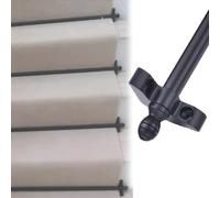 Adjustable Runner Polished Bar Bracket Hardware Secure Flooring Holders，Stair Carpet Rods with Holder Brackets, Fixed Polished Metal Stick, Easy to Install, for Office Museum Hallway Stairwa
