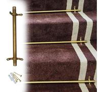 Adjustable Runner Polished Bar Bracket Hardware Secure Flooring Holders，Stair Carpet Runner Rods - Black Stair Carpet Set for Hallways Cinemas & Residential Use Hollow Slide Poles for Secure