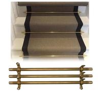 Adjustable Runner Polished Bar Bracket Hardware Secure Flooring Holders，Stair Rods for Carpet Runners, Decorative Head Design, Ideal for Theaters, Museums, and Residential Use