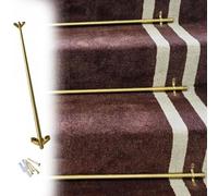 Adjustable Runner Polished Bar Bracket Hardware Secure Flooring Holders，Stair Rods for Carpet Runners, Decorative Head Design, Ideal for Theaters, Museums, and Residential Use