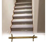 Adjustable Runner Polished Bar Bracket Hardware Secure Flooring Holders，Stair Runner Rods,Antique Brass Stair Rods for Carpet Runners，Easy Install with Piston Finial Ends - Perfect for Carp