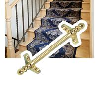 Adjustable Runner Polished Bar Bracket Hardware Secure Flooring Holders，Stair Runner Rods,Brass Stair Carpet Clips with Hollow Rod,Rug Brackets, Anti-Slip Runner Rods for Stairs, Minimalist
