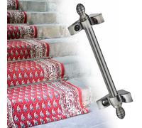 Adjustable Runner Polished Bar Bracket Hardware Secure Flooring Holders，Stair Runner Rods, Durable Stair Clips for Fixed Carpet Runners, Long Metal Stair Carpet Holders