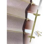 Adjustable Runner Polished Bar Bracket Hardware Secure Flooring Holders，Stair Runner Rods,Matte Black Stair Carpet Rods with Round Finials - Brass Decorative Stair Rods for Non-Slip Carpet R