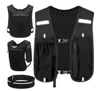 Adjustable Running Vest Men and Women, Ultra-light & Breathable Reflective Hydration Backpack With Running Belt, Perfect for Trail Running, Cycling, Hiking & Marathons