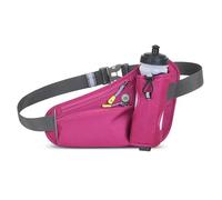 Adjustable Running Waist Bag，for Men Women Hip Pocket with Water Bottle Holder Adjustable Strap Suitable for Outdoor Reflective Running Belt for Hiking Cycling Training, Mei red, Large Crossbody Fanny