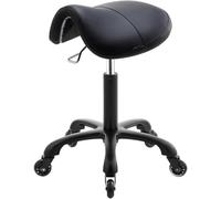 Adjustable Saddle Chair with Wheels - Padded Rolling Stool for Salon, Spa, Office, & Home Use - Ergonomic Comfort Design