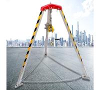 Adjustable Safety Tripod with SelfLocking Winch for Confined Space Access & Fall Protection 1200 lbs Winch + Safety Harness Ideal for Rescue Operations