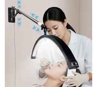 Adjustable Salon Lamp with Half Moon Light, 3000-6500K CCT Adjustment, Wall Fixing Kit for Barber Chairs and Nail Stations, Professional Lighting Solution