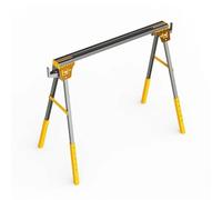 Adjustable Saw Horses,Collapsible Work Bench with 300kg Capacity,Features a Side Hook Design,for Various Types of Wood(Yellow)