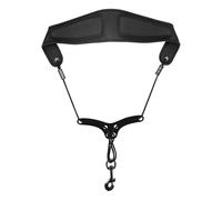 Adjustable Saxophone Neck Padded Leather Strap Sax Harness Hanging Belt Strap Music Equipment Accessories(Brown)