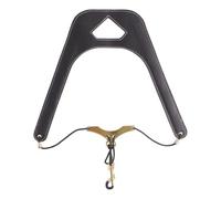 Adjustable Saxophone Neck Strap with Padded Shoulder Support for Soprano Tenor Alto, PU Leather & Zinc Alloy Hook, 24-35cm Length, Black