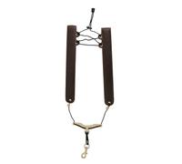 Adjustable Saxophone Sax Strap Leather Double Shoulder Strap Belt With Metal Hook For Alto/Tenor/Soprano Saxophone Accessories(Brown)