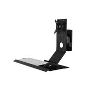 Adjustable Screen Arm Swivel Head Monitor Stand Non-Folding with Engineered Tray Black Easy Install