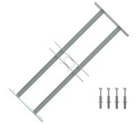 vidaXL Adjustable Window Security Grille 500-650mm, Galvanised Steel, 2 Crossbars, Easy Install