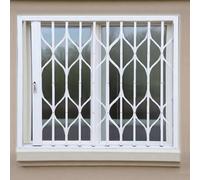 Adjustable Security Window Grille for Sliding Windows, Decorative Folding Grille for Dogs & Cats, Break-in Protection for Garage Doors, 33x33 inch (84x83.8cm)