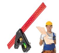 Adjustable Set Square Carpentry, Professional Heavy Duty Square Tool, Engineers Square Heavy Duty, Multifunctional 45/90 Degree Ruler With Bubble Level For Accurate Measurement.