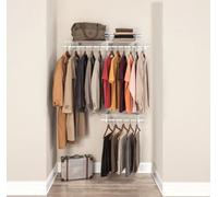 Adjustable Shelftrack Wardrobe Kit White Wire Shelving And Clothes Rail Storage System By Closetmaid