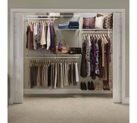 Adjustable Shelftrack White Wardrobe Organiser Kit With Shoe Rack Versatile Wire Shelving Bedroom Storage By Closetmaid