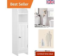 Compact White Bathroom Cabinet with Adjustable Shelves