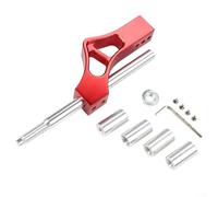Adjustable Shift Lever Extension with Metal Head, 3 Screw Secure Fastening for Stable Installation in Most Cars (Red)