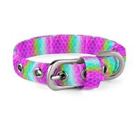 Adjustable Shine Kawaii Mermaid Scales Dog Collar,Comfortable Pet Collar for Small to Medium Dogs