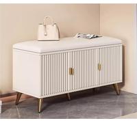Adjustable Shoe Rack Bench with Hidden Storage SpaceSaving Cushion for Entryway White 90 cmPerfect for Organizing Shoes and Maximizing Space