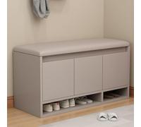 Adjustable Shoe Rack Bench with Leather CushionWooden Entryway Storage Cabinet SpaceSing Footwear Organizer for Hallway Entry Hall Furniture Stylish Shoe Storage Solution