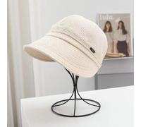 Adjustable Short Brim Bucket Hat with Waffle Pattern Breathable Versatile Casual for Daily Commuting Sports Photography Comfortable Fabric Duck Tongue Beige