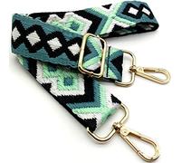 Adjustable Shoulder Strap Bag Green/Blue/White, Bag Straps for Changing, Bag Strap Wide with Carabiner Gold, 80-130 cm Carry Strap Bag for Women, Shoulder Strap, Modern Handbag, 3.8 cm, 38