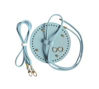 Adjustable Shoulder Strap Drawstring Faux Leather Base DIY Bag Accessories Handmade Purse Findings for Crafting,Sky Blue,15cm