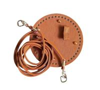 Adjustable Shoulder Strap Drawstring Faux Leather Base DIY Bag Accessories Handmade Purse Findings for Crafting,Brown,15cm