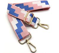 Adjustable Shoulder Strap for Bags, Pink Blue, Bag Straps for Changing, Bag Strap Wide with Carabiner Gold, 80-130 cm Carry Strap, Bag for Women, Shoulder Strap, Modern Handbag, 3.8 cm, 46