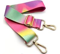 Adjustable Shoulder Strap for Bags Rainbow, Bag Straps for Changing, Bag Strap Wide with Carabiner Gold, 80-130 cm Carry Strap, Bag for Women, Shoulder Straps, Modern Handbag, 3.8 cm, 51