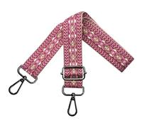 Adjustable shoulder strap for bags women carry strap, pocket straps for changing, pocket strap wide 3.8cm with silver carabiner, shoulder strap for shoulder bag handbags colorful, N, Pink-Black Clasp