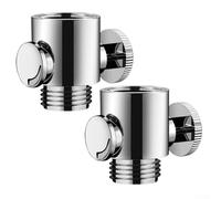 Adjustable shower angle regulator with copper elbow and innovative 4 point split nozzle for enhanced water flow and easy installation on common shower systems (B)