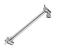 Adjustable Shower Arm Extension, Solid Brass Shower Riser, 11 Inch Shower Head Extender with Swivel Joint, Anti Leak Shower Pipe, Chrome Finish Bathroom Fitting for Overhead Rain(Silver)