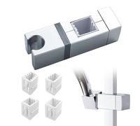 Adjustable Shower Bracket, Shower Head Holders, No Drilling Slip-On Design Shower-Head Holders, 360° Angle Adjustment Rectangular Slider Bar Holder Fits 4 Rail Sizes 18x30, 22x22, 25x25, 30x15mm