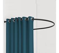 Adjustable shower curtain rail,round shower curtain rail,Wall Mount Curtain Rod for Privacy Protection and Room Divider, U-shaped Ring Shelf (Color : Black, Size : 90x90cm) (Color : Gold, Size : 120x1