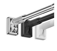 Adjustable Shower Curtain Rod 410CM-500CM No Drill Extendable Curtain Pole for Bathroom Bedroom Closet Windows Doors Durable & Sturdy Design Easy Installation