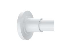 Adjustable Shower Curtain Rod 65-220 cm, Sturdy Spring Tension Rod, No Drilling, Classic Finial, Ideal for Bathroom, Kitchen, Living Room, White Color, Easy Installation