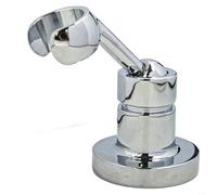 Adjustable Shower Head Bracket with Screw 360 Degree Ball Joint Holder for Bathroom Wall Mount Copper Showerhead Stand Compatible with Standard Shower Heads (Silver)