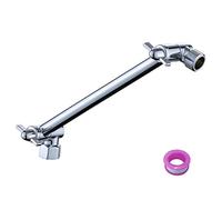 Adjustable Shower Head Extension Arm, Brass Shower Arm with Lock joints (12in, Polished Chrome)
